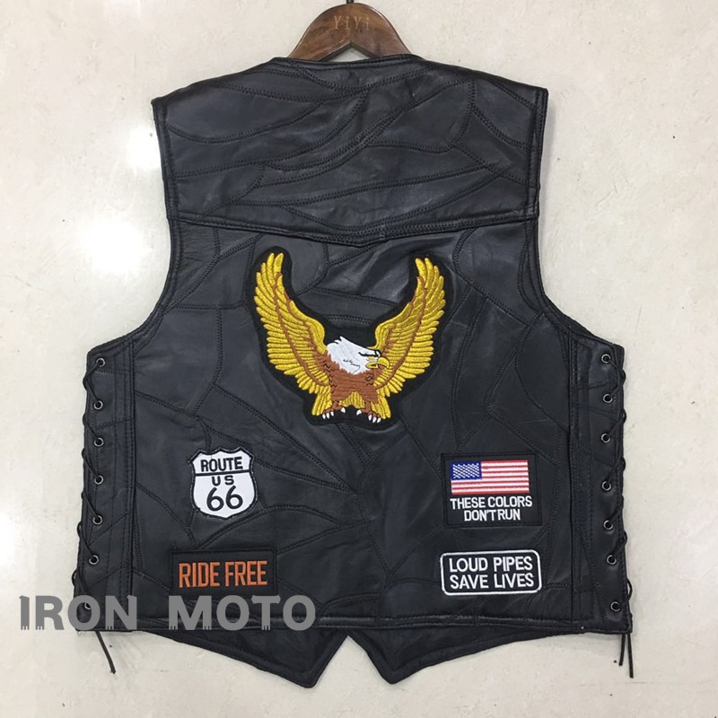 NEW Motorcycle Vests Men Cafe  - Riding Jacket Leather ulasan dan harga
