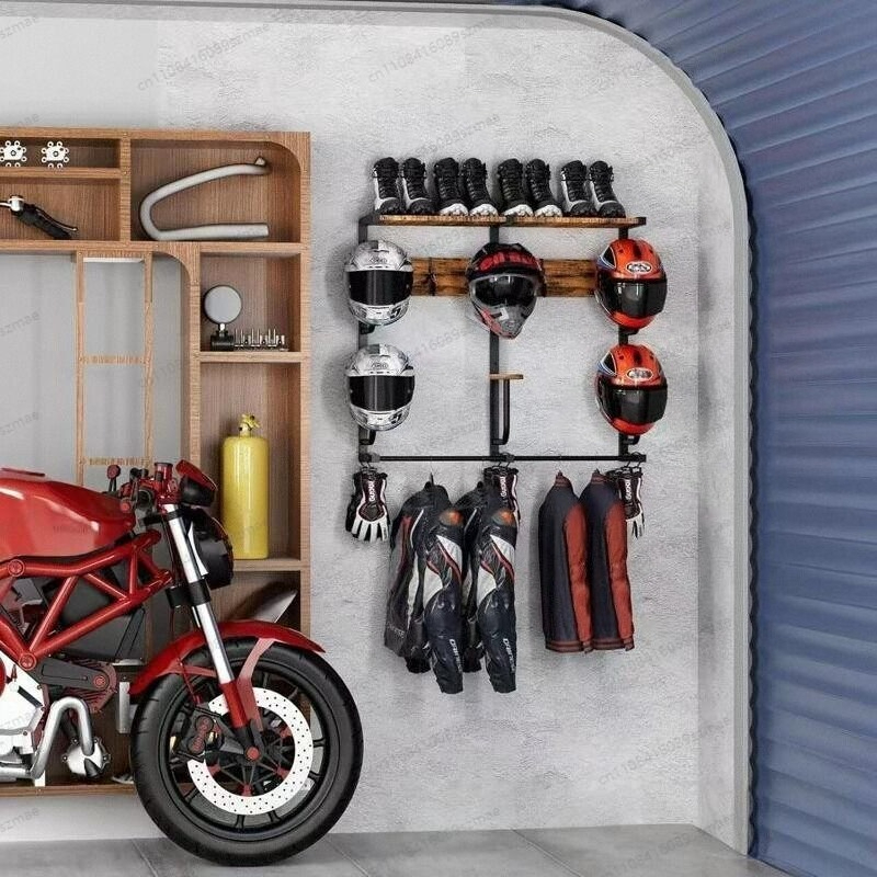 Wall-mounted helmet rack, mult - Motorcycle Gear Garage Storage ulasan dan harga