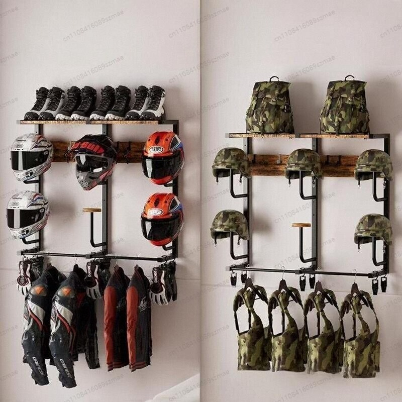 Wall-mounted helmet rack, mult - Motorcycle Gear Garage Storage ulasan dan harga