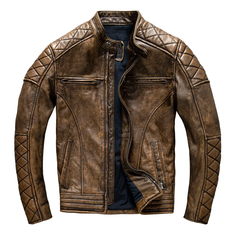 Vintage Men Leather Jacket Yel - Riding Jacket Leather ulasan dan harga