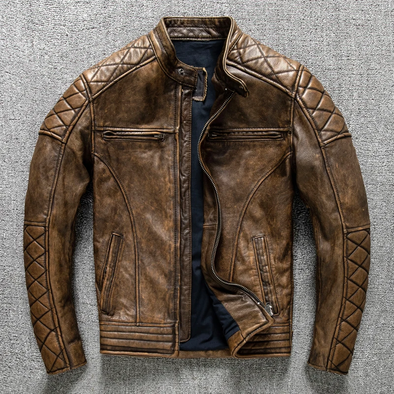 Vintage Men Leather Jacket Yel - Riding Jacket Leather ulasan dan harga