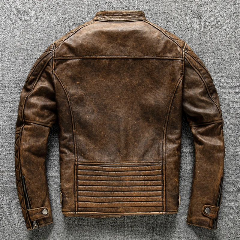 Vintage Men Leather Jacket Yel - Riding Jacket Leather ulasan dan harga