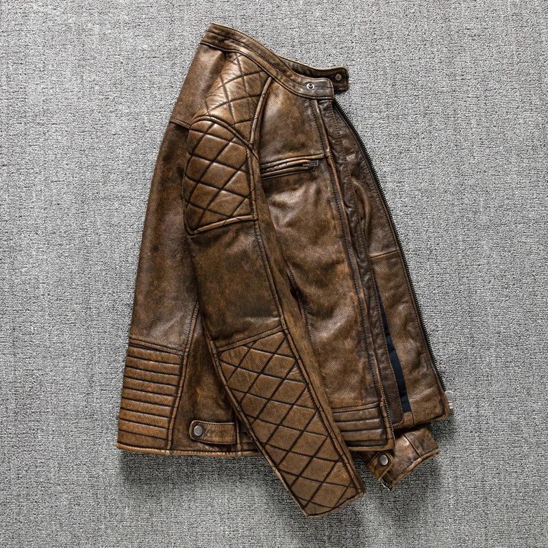 Vintage Men Leather Jacket Yel - Riding Jacket Leather ulasan dan harga