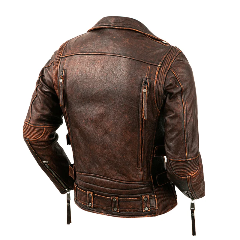 Men's Natural Leather Motorcyc - Riding Jacket Leather ulasan dan harga