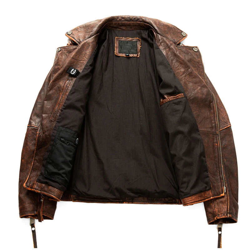 Men's Natural Leather Motorcyc - Riding Jacket Leather ulasan dan harga