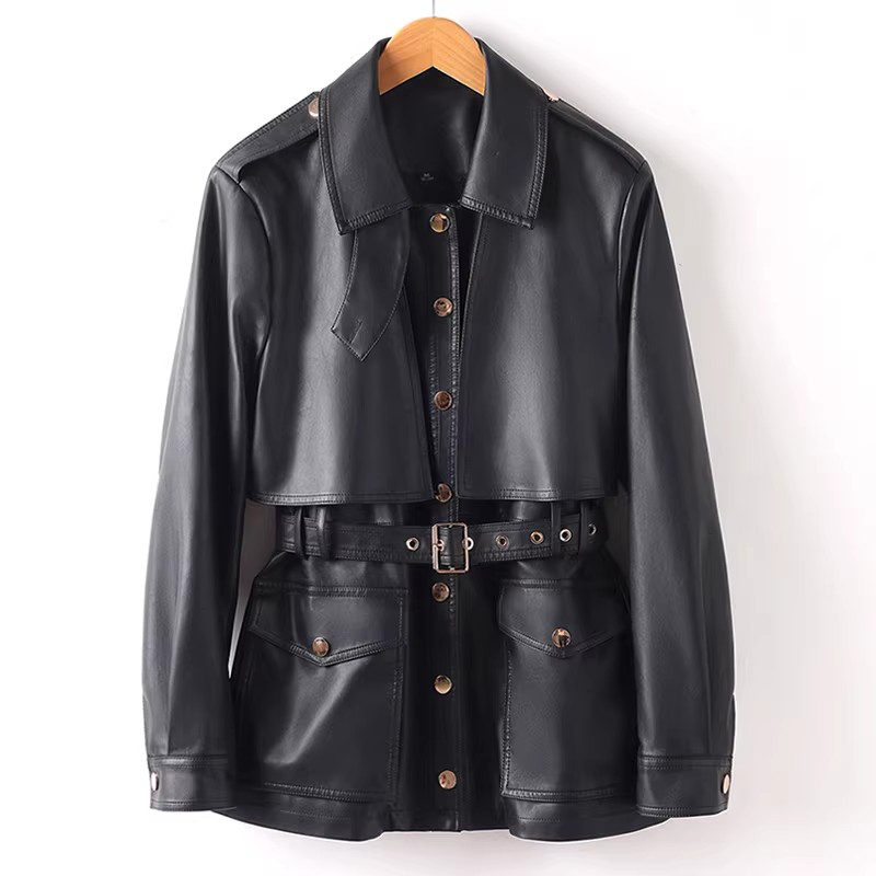 New Women Split Leather Motor  - Riding Jacket Leather ulasan dan harga