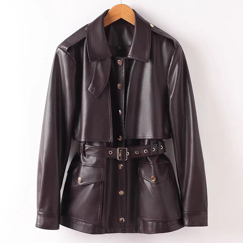 New Women Split Leather Motor  - Riding Jacket Leather ulasan dan harga