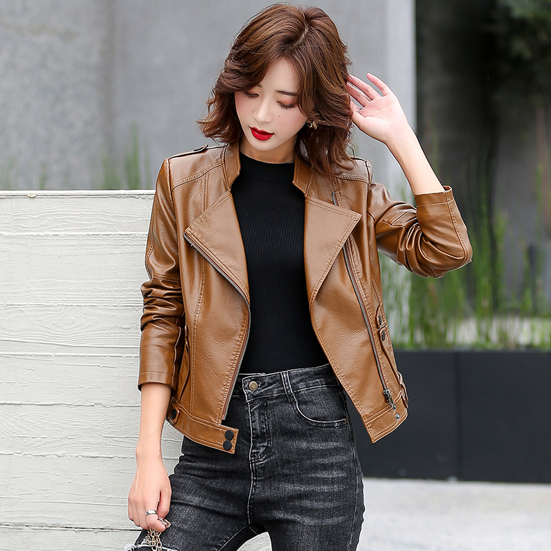 M-5XL New Women Leather Jacket - Riding Jacket Leather ulasan dan harga