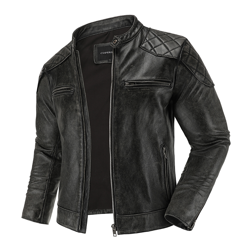 Retro Leather Jacket Motorcycl - Riding Jacket Leather ulasan dan harga