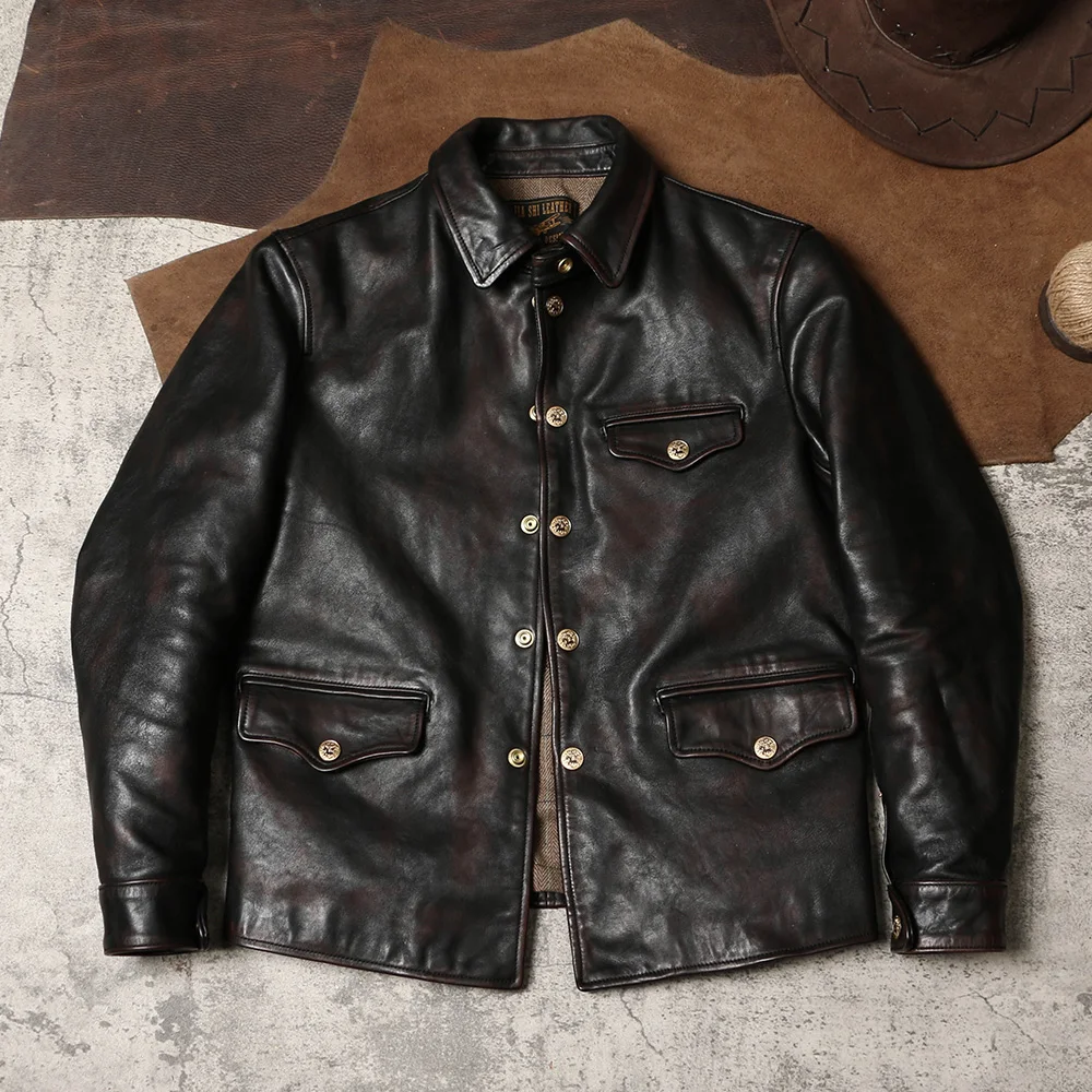 YR!Free shipping.Men Deep brow - Riding Jacket Leather ulasan dan harga
