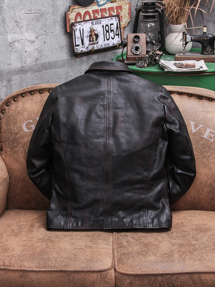YR!Free shipping.Men Deep brow - Riding Jacket Leather ulasan dan harga