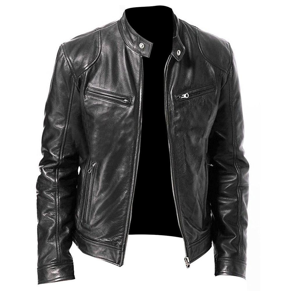 PU Leather Motorcycle Jacket M - Riding Jacket Leather ulasan dan harga